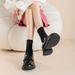 Socks Women British Style Replaceable Buckle Loafers Knitted Slim Heiht Increasin Martin Short Boots Versatile_vogvips.com