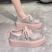 European And American Style Shiny Thick-Soled Loafers For Women 2024 Spring New Full Rhinestone Casual Non-Slip_vogvips.com
