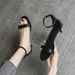 Women's Outdoor Wear, 2026 Summer New French Style High-heeled Sandals Black Round Toe, Hollow Design, Suitable For_vogvips.com
