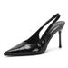 2025 Spring/Summer New Thin Heel High Heels, Pointed Snake Pattern Women's Singles, Hollow Headed Sandals, One Button_vogvips.com