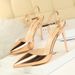 MTX 86-1 Style Simple Thin Super High Heel Shallow Mouth Pointed Toe Patent Leather Sexy Nightclub Slimming One-Strap_vogvips.com