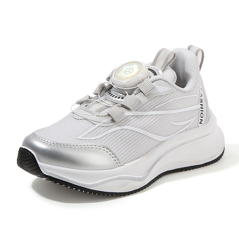 Children's Sports 2026 Spring And Autumn Boys' White With Rotating Buttons Girls' Running Soft Sole Baby Casual Mh_vogvips.com
