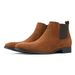 Men's Chelsea Boots Square Toe Ankle Boots - Fashionable & Versatile Casual Shoes For Men (Black/Brown, PU/Suede Microfiber)_vogvips.com
