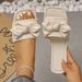Plus Size Women's Bow Tie Flat Sandals Summer Wear Style Comfortable Square Toe Beach Shoes_vogvips.com