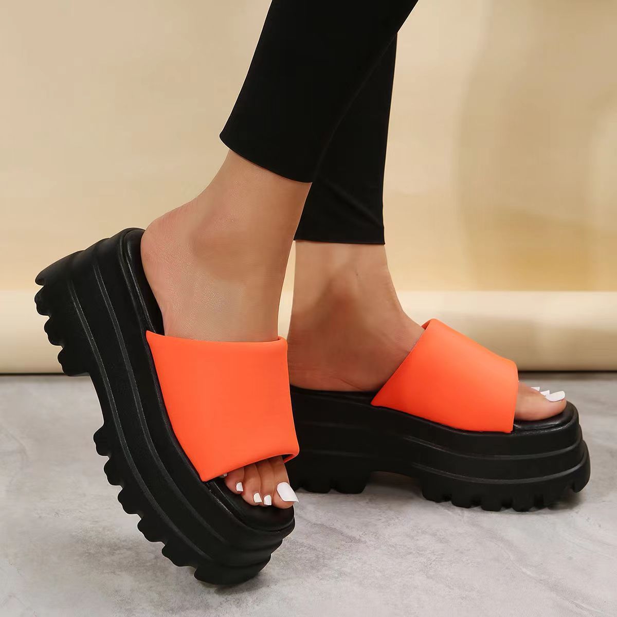 Demonia Thick Soled Shoes Fashionable And Comfortable Open Toe Wedge Sandals For Women Platform Sole Stylish Lightweight High Heeled Sandals_vogvips.com