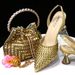 2023 European And American Cross-Border In-Stock Colorful Stone Bucket Handbag Matching Pointed Toe Women's Single Shoes_vogvips.com