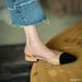 Summer Fashion Color Blocked Flat Bottom Coarse Heel Women's Sandals New Small Fragrant Style Shallow Mouth Low Tailored_vogvips.com