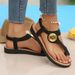 Foreign Trade 2026 Summer New Flat Sandals For Women Roman Style Toe-Loop Strap Versatile Comfortable Beach Shoes_vogvips.com