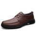 Men's Leather Casual Shoes Loafers Soft Sole Soft Surface Dad Shoes Lace-up Men's Shoes Single Shoes_vogvips.com