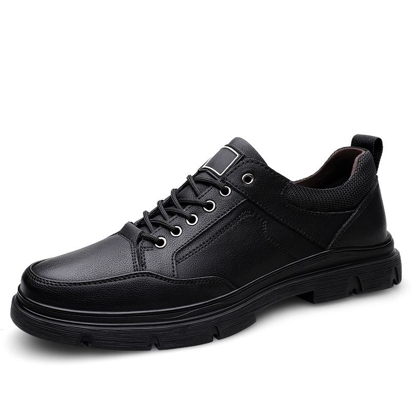 Thickness Men's Shoes Martin Small Leather Shoes Tooling Shoes Low-top Four Casual Shoes Men_vogvips.com