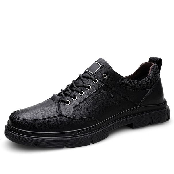 Thickness Men's Shoes Martin Small Leather Shoes Tooling Shoes Low-top Four Casual Shoes Men_vogvips.com