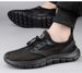 Men's Shoes Solid Color Round Head Low-top Mesh Casual Shoes Men's Elastic Band Sports Shoes_vogvips.com