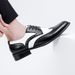 Euro Step Genuine British Style Large Size Formal Black And White Color Block Men's Brogue Carved Leather Wedding Derby Shoes_vogvips.com