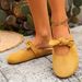 2025 New Bowknot Closed-Toe Mules For Women, Flat Sole, Gentle Style, Slip-On, Comfortable Soft Sole Slippers_vogvips.com