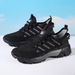 ZERJER Summer Breathable Knit Sneakers, Men's Mesh Hollow Lightweight Running Shoes, Soft Sole Anti-slip Durable Casual_vogvips.com
