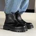 Martin Boots Catwalk Fashion Boots Men's Zipper Design Platform Short Boots Trendy Leather Boots_vogvips.com