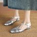 2022 Spring/Summer New Style Closed Toe Backless Fairy Low Heel 2.5cm Dress Shoes For Women Comfortable Soft Sole_vogvips.com