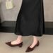 2025 Autumn New Vintage Ruffle Suede Chunky Heel Slip-On Versatile Commuting Work Professional Women's Shoes_vogvips.com