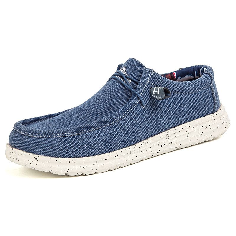 Euro Step Couple Dude Loafers Trendy Casual Men Canvas Slip-On Lazy One-Step Women Shoes_vogvips.com