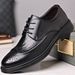 Euro Step Carved Genuine Leather Pointed Business Formal Autumn New Brogue Men's Soft Sole Shoes_vogvips.com