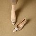 Stiletto Pointed-toe Shoes, 2026 Spring New French Style Patent Leather Mid-heel Red Wedding Shoes, Slip-on Square Buckle Shallow_vogvips.com