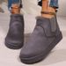 Women's Shoes Winter Snow Boots With Thick Fleece Lining, Slip-On Low Top Round Toe Casual Shoes For Cold Weather, Sizes 36-44 Cotton Shoes Women_vogvips.com