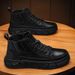 European Warm Series Men's Work High Top Autumn Winter New Black British Style Martin Thick Sole Non-Slip Wear-Resistant Hiking Boots_vogvips.com