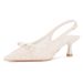 Qianluhui Lace Embroidery High-End Stiletto Pointed Toe Wedding Shoes Fairy Style Mesh Closed-Toe Women's High-Heel_vogvips.com