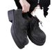 European Women's Celebrity Same 2025 New Genuine Leather Chunky Heel Single Lace-up British Style Big Toe Shoes_vogvips.com