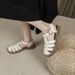 Retro Closed-Toe Sandals For Women 2024, Genuine Leather, Korean Style, Woven, Single-Strap Buckle, Casual Soft Sole_vogvips.com