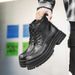 Retro Tooling Boots Thick Sole Heightening Slim Fit Martin Boots Locomotive Style Chelsea Boots_vogvips.com