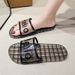 Summer Hit 2024 New Niche Transparent PVC Slippers, Trendy Indoor Non-slip Bathing Beach Sandals, Flat-soled_vogvips.com