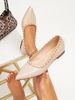 Fashion Women's Apricot Single Shoes Pointed Pearl Rivet Flat Shoes Women's Retro Elegant Commuter Women's Single Shoes_vogvips.com