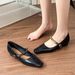 Vintage Women's Casual Shoes, Versatile And Breathable, Black Low-heeled Mary Jane Leather Shoes With Soft Soles That_vogvips.com