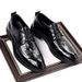 Euro Step Brogue Business Lace-Up Spring New Height-Increasing Formal Pointed Toe British Style Casual Men's Leather Shoes_vogvips.com