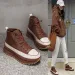 Ankle Boots For Women With Laces Booties High Platform Lace-up Woman Short ShoesChunky Footwear Comfortable And Elegant Y2k Hot_vogvips.com