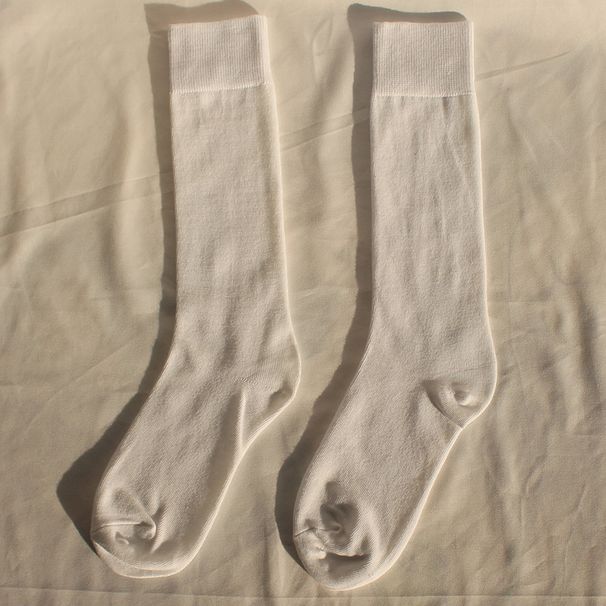 Socks Autumn And Winter Warm Calf Socks College Style JK Socks Ins Trendy Women's Socks Net Celebrity Long Stockings Cotton Socks Solid Color_vogvips.com
