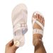 2025 New Plus Size Flat Bottomed Flip Flops Women, Fashionable And Versatile, Solid Color Casual Sandals For Outerwear_vogvips.com