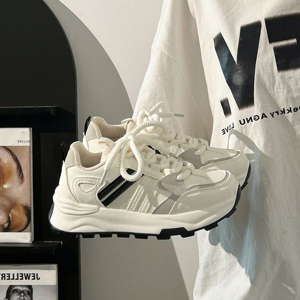 Mesh Thick Soled Sports Shoes For Women New Popular Platform Sole Casual Shoes Small Height Enhancing Dad Shoes_vogvips.com