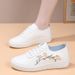 Plus-size Women's White 2026 Spring New Fashion Flat-soled Student Casual Sports Running Shoes Leather Sneakers_vogvips.com
