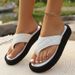 Women's plus Size Platform Slippers Lightweight Solid Color Outdoor Wearable Shoes_vogvips.com