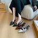 Niche High Heels Red Closed-Toe Sandals Fairy 2025 New Spring Summer Black French Pointed Toe Single Shoes_vogvips.com