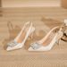 Women's Square Buckle Rhinestone Stiletto Sandals - Style Open Toe Heels (Spring Collection)_vogvips.com