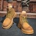 Yellow Martin Spring And Autumn High-top Lace-up Casual Leather British Style Men's Workwear Motorcycle Boots_vogvips.com