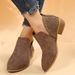 2022 Autumn Winter New Large Size Hollow Short Martin Boots Pointed Low Heel Women's Shoes_vogvips.com