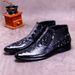 European Warm Series Cowhide Ankle Men High Top Shoes Crocodile Pattern Zipper Warm Business Formal Martin Genuine Leather Boots_vogvips.com