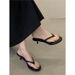 Women's Elegant Suede Flip Flops Summer Outerwear Retro Design Kitten Heel Thong Sandals_vogvips.com