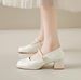 New Chinese Mary Jane Single Shoes Jacquard National Style With Skirt Round Head Pearl One-word Belt Single Shoes_vogvips.com
