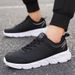 Men's Leather Waterproof Non-Slip Sports Soft Sole Lightweight Breathable Running Black Work Casual Travel Shoes_vogvips.com