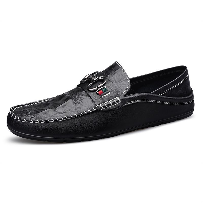 Men's Doudou Shoes Leather Men's Shoes Soft Leather Soft Sole Casual Non-slip Leather Loafers Men's_vogvips.com
